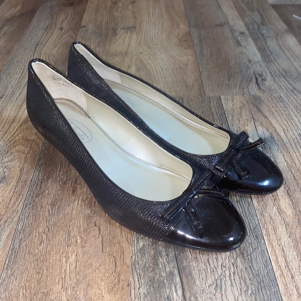 Talbots Brown Kitten Heel Multi Texture Shoes Size 8.5